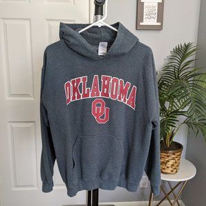 Oklahoma University Gray Red Hoodie Sweatshirt